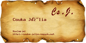 Csuka Júlia névjegykártya